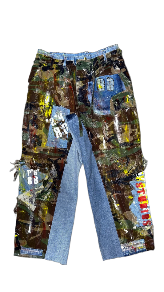 WW88 Camo+Denim Cargos